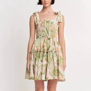 En Saison Women's Sariyah Square Neck Tiered Mini DressEn Saison Women's Sariyah Square Neck Tiered Mini Dress