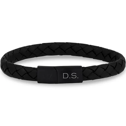 Personalized Italian Braided Leather Bracelet