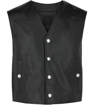 Givenchy Logo Leather Snap Vest