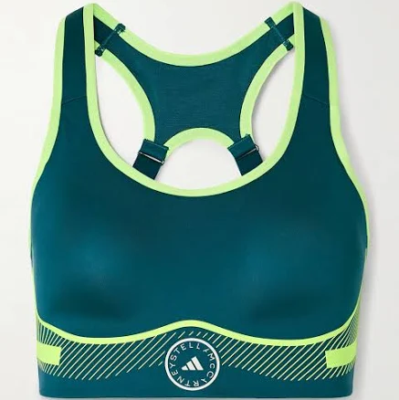 adidas by Stella McCartney TruePace Stretch-recycled Sports Bra - Women - Teal Lingerie - XXXS