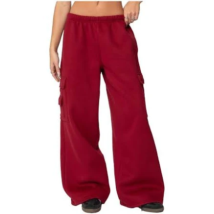 Edikted Women's Wide Leg Cargo Sweatpants