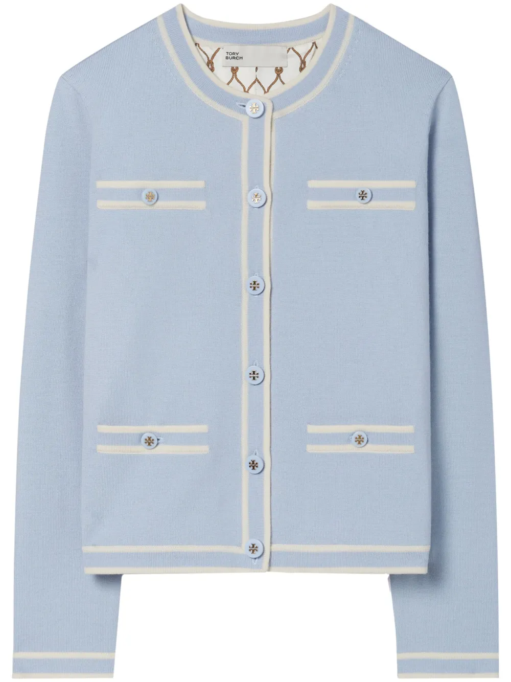 Contrast-trim Cashmere Cardigan