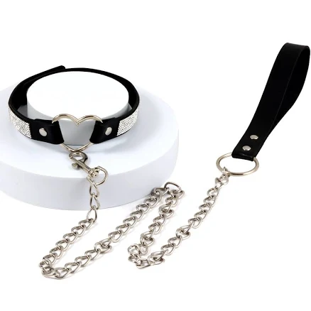 Leather Heart Shape Gothic Punk Rock Choker Collar Necklace