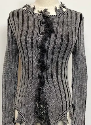Distressed Raw Edge Cardigan