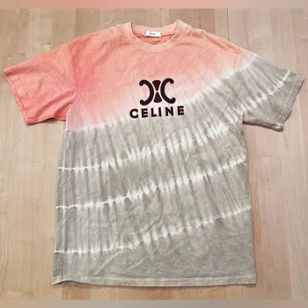 Celine Tops | Celine Paris Tie Dye Oversized Tee Shirt Size Xl | Color: Gray/Pink | Size: Xl | Pm-97851005's Closet