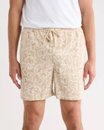 DENIM AND FLOWER Paisley Cotton Drawstring Shorts