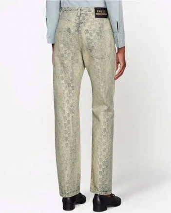 Gucci Gg Jacquard Crystal-Embellished Jeans | Color: Blue/Silver | Size: 29 | Houseofl_'s Closet