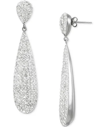 Macy's Women's Crystal Pave Elongated Drop Earrings
