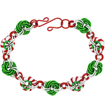 Chainmaille Kit: Peppermint Patty Bracelet - Weave Got Maille - Beginner Level