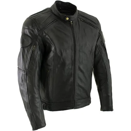 Milwaukee Leather Men's Racer Style Leather Motorcycle Jacket with CE Armor