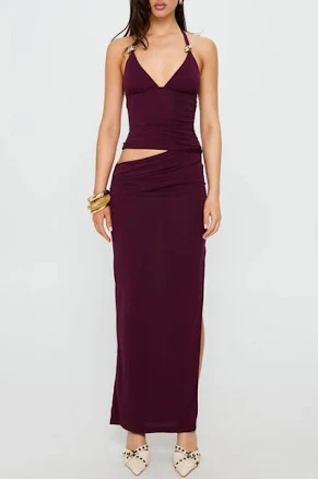 Princess Polly Imeraldia Cutout Halter Maxi Dress