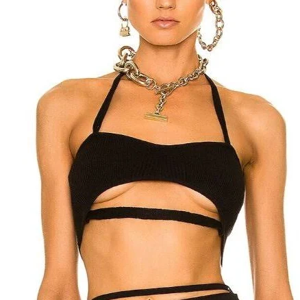 Jacquemus Tops | Jacquemus Le Bandeau Beijo Crop Top Black | Color: Black | Size: Xs | Pm-03580449's Closet