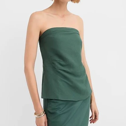 Loft Women's Ruched Linen Blend Top