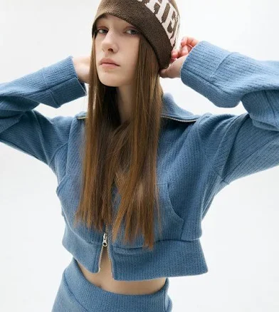 LARTIGENT LX Applique Ribbed Zip-Up