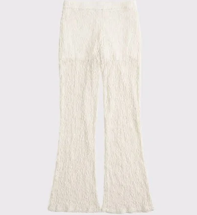 Abercrombie & Fitch Women's High Rise Knit Lace Pants