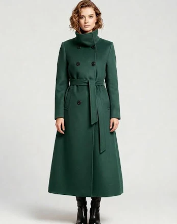 Women's Double-Breasted Woolen Coat