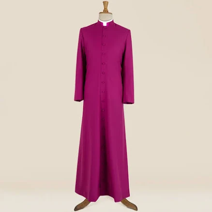 Men's Custom Roman Purple Cassock – Single-breasted Wool