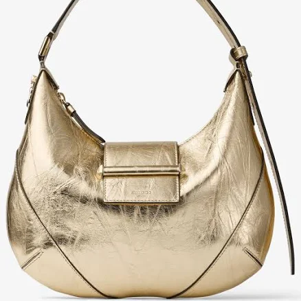 Jimmy Choo Women's Bar Hobo Metallic Leather Shoulder Bag