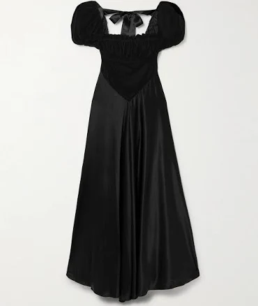 Rodarte Women's Tie-Detailed Velvet and Silk-Satin Gown