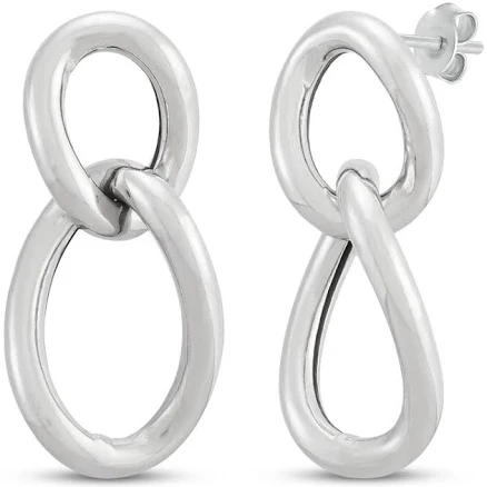 Sterling Silver Chain Link Drop Earrings