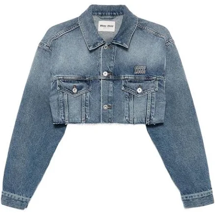 MIU MIU Women's Cropped Washed Denim Jacket