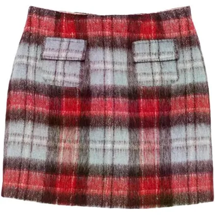 N°21 Women's Flap-Pocket Checked Mini Skirt