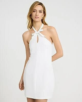 Express Women's Bow Halter Neck Mini Dress