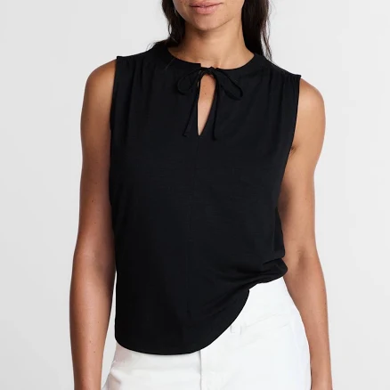 Time and Tru Women's Tie Front Sleeveless Top