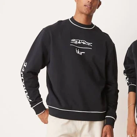 ASOS Design Unisex Relaxed Sweatshirt with Blur Print