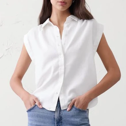 Women's Linen-Blend Pleated Shirt