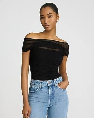 Express Women's Off The Shoulder Ruched Bodysuit