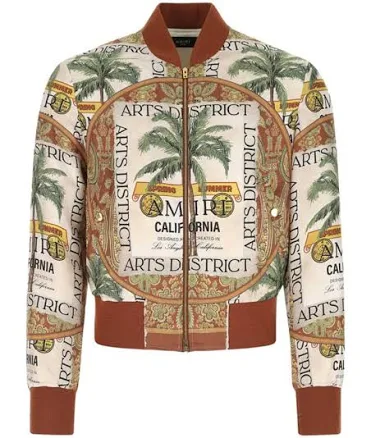 Amiri Men's Silk Graphic-Print Bomber Jacket
