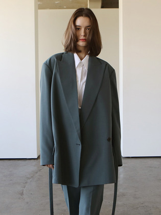 Belted One Button Jacket