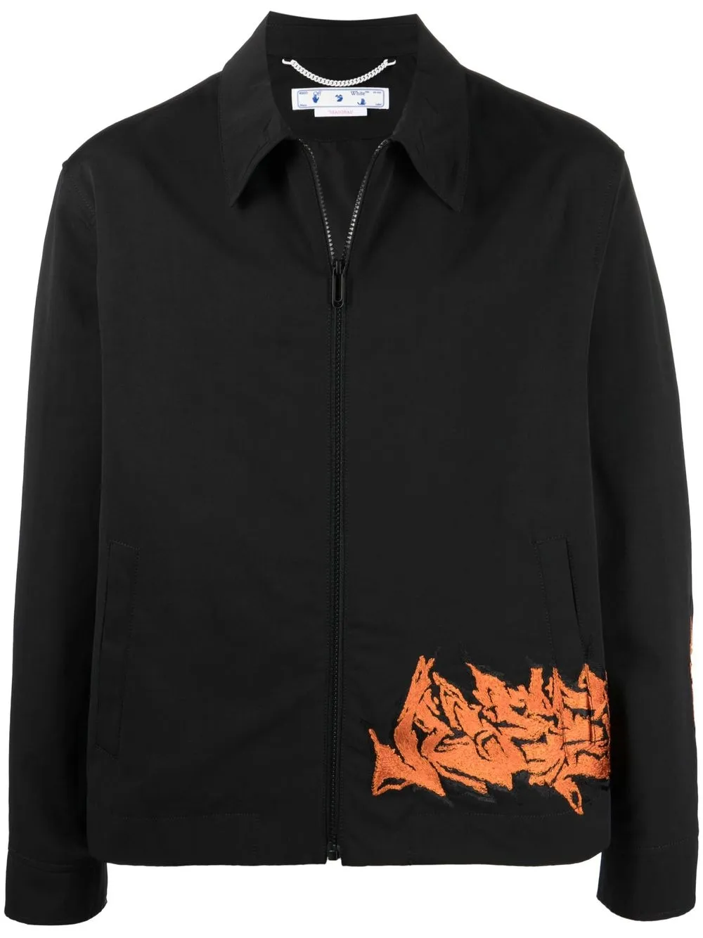 Embroidered Motif Zipped Jacket