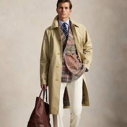 Ralph Lauren Men's Stretch Poplin Balmacaan Coat