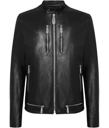 PHILIPP PLEIN Leather Moto Jacket