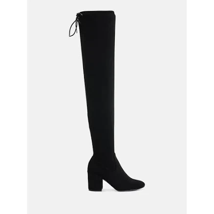 London Rag Women's Liama Minimal Drawstring Knee-High Boots