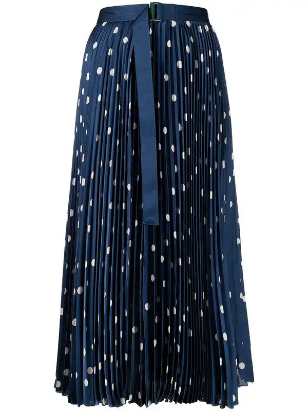 Polka Dot-print Pleated Skirt