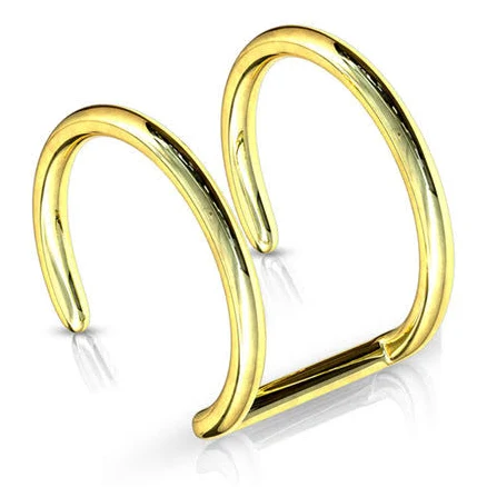 Stainless Double Ring Ear Cuff