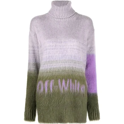 Off-White Intarsia-knit Roll-neck Jumper