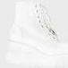 Chanel 2024 White Leather Wedge Combat Boots
