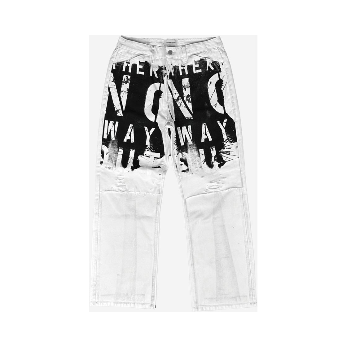 Resurrection13 Painted Sweat Mixed Pants White