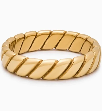 Olivia Jewelry Bold Twist Gold Ring