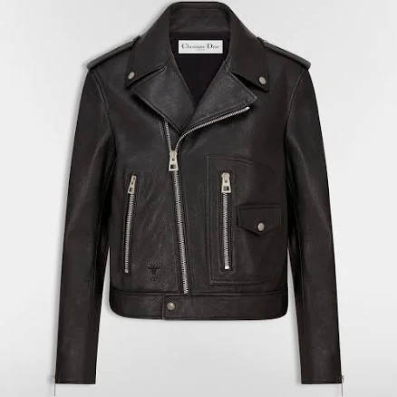 DIOR Women's Biker Jacket in Black Goatskin