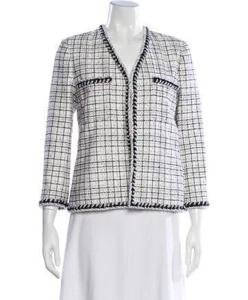 Chanel 2024 Tweed Pattern Evening Jacket in White, Women's US8, FR40 | M