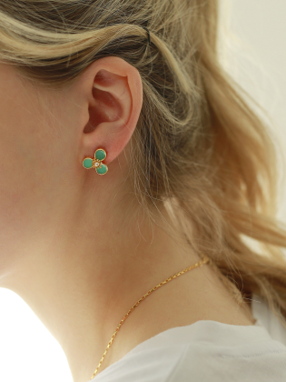 Lilac Gold Line Point Earring