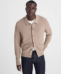 Merino Wool Collared Cardigan