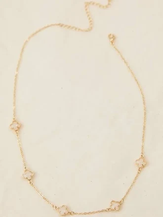 Altar'd State Crystal Clover Chain Necklace
