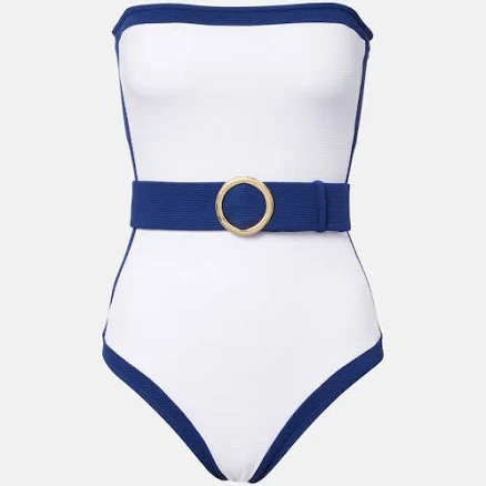 Alexandra Miro, Whitney belted swimsuit, Women, Blue, US 6, Beachwear, Materialmix