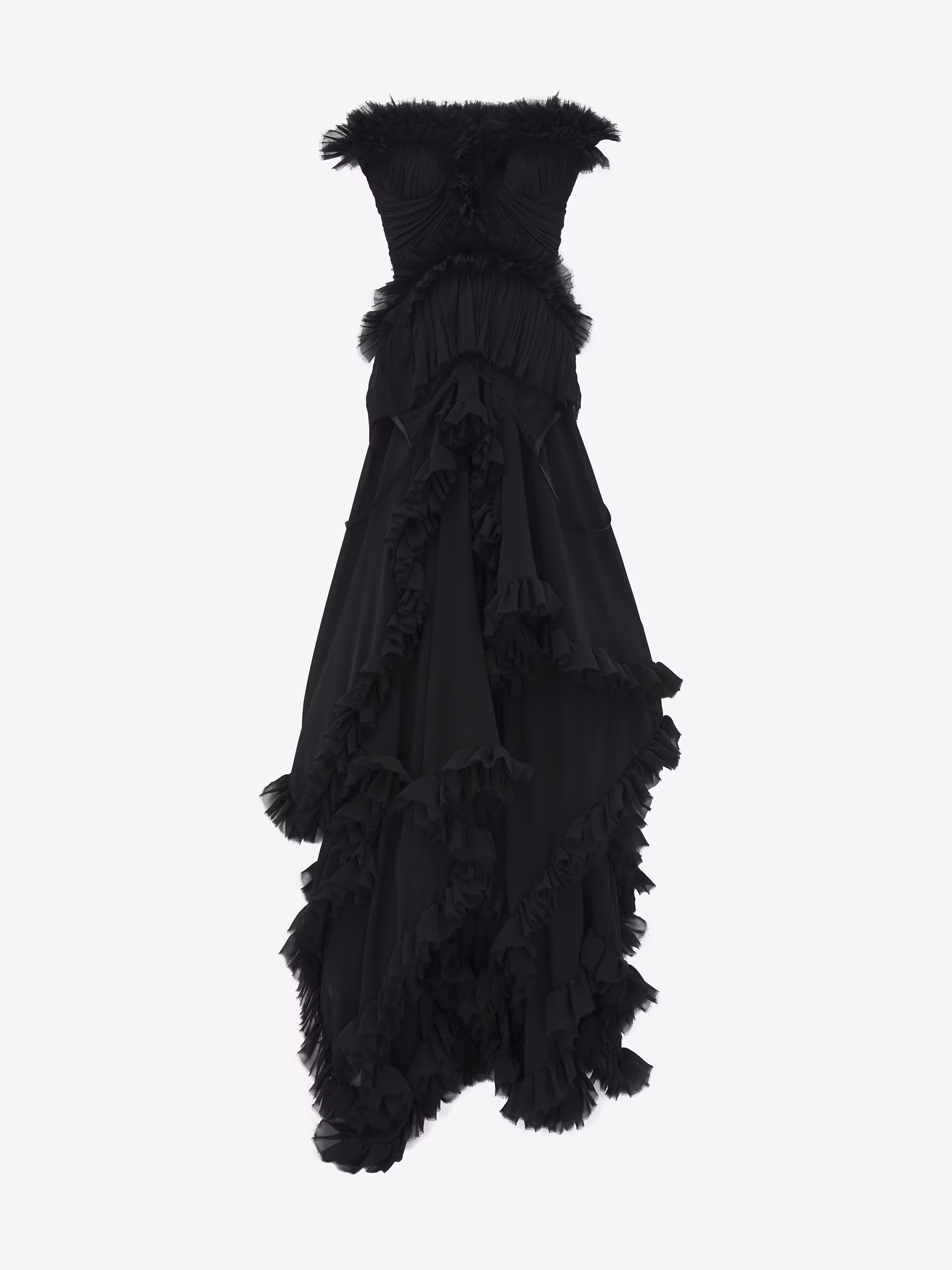 Ruffled silk dress